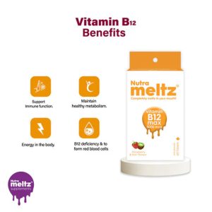 B12 Max 5000Mcg - 60 Tab -Strawberry & Kiwi Flavour - Image 2