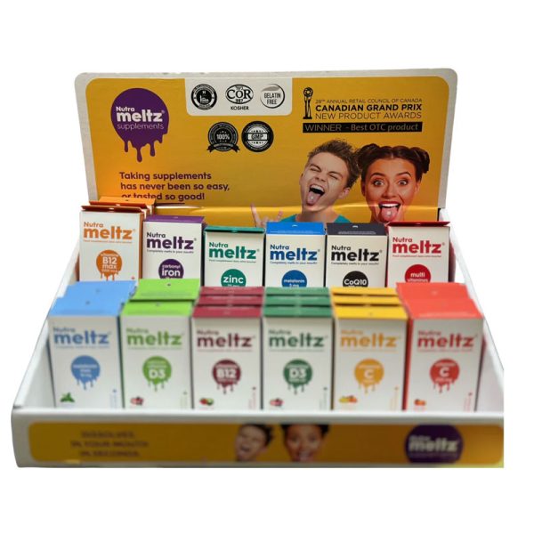 Free Stand with 36 Meltz assorted Packages (3 of Each)