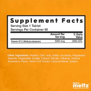 B12 Max 5000Mcg - 60 Tab -Strawberry & Kiwi Flavour - Image 6